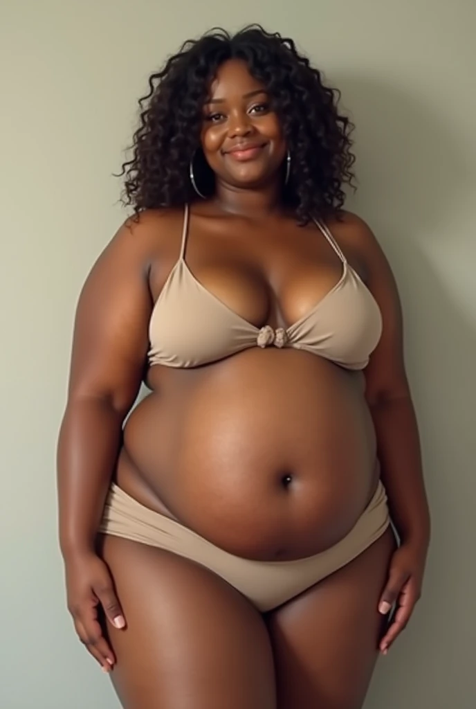 A average black  fat women with little bit big belly 