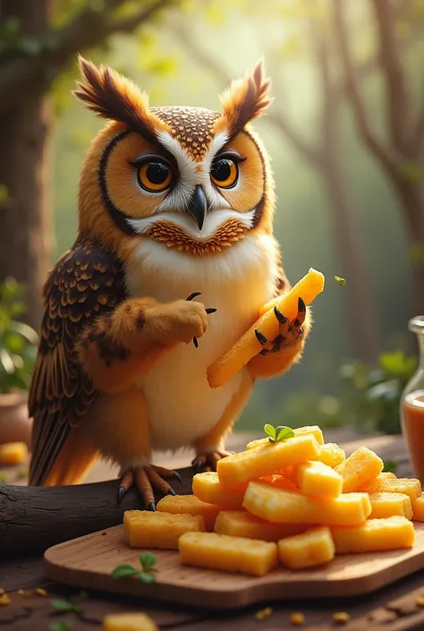 an owl that eats fried potatoes