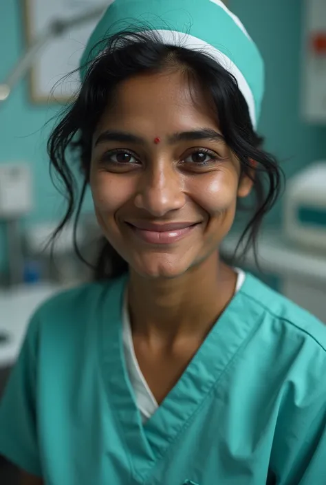 Tired and
  indian dental nurse
