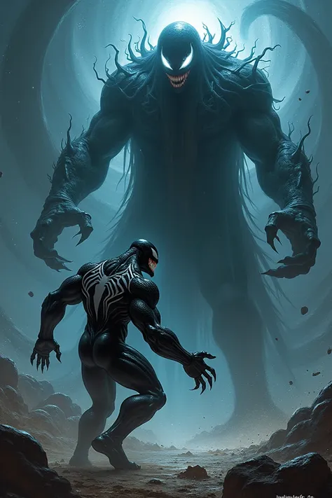 Please give me a image of venom and knull together so give me a image 