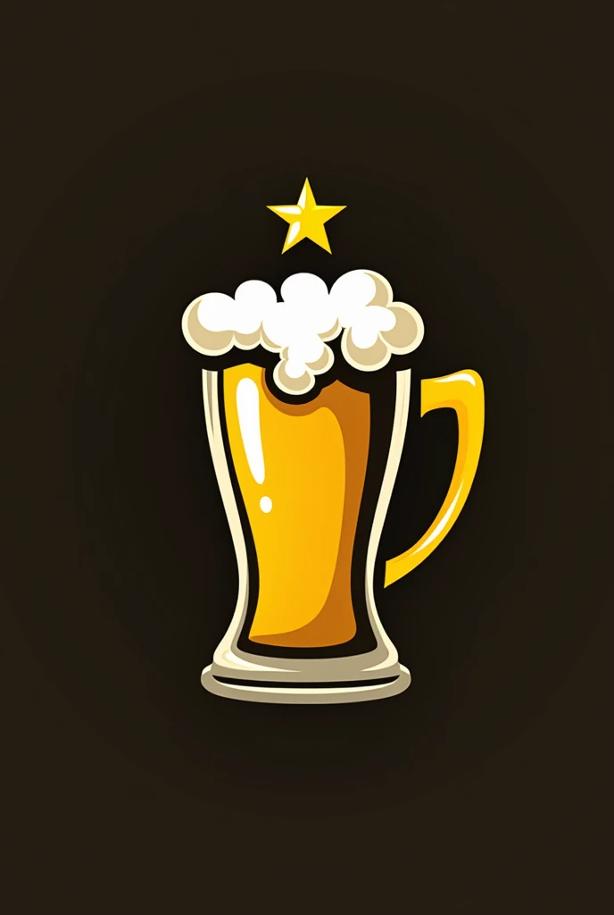 Create a logo of a soccer team with the name Lago Caffè with black and yellow colors and with a symbol of beer and with a star to indicate the two championships won . It must be a real logo similar to that of the real teams  