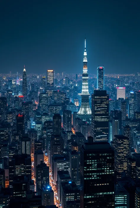 Tokyo buildings in skyline night view