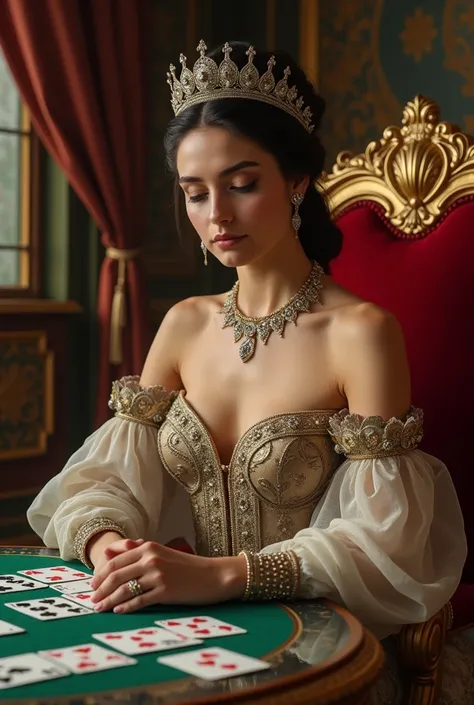 Portrait and a queen solitaire ,Hd quality ,portrait,model, model,poker
