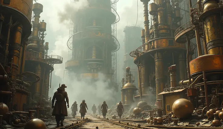 A place SteamPunk ,  gears in motion, Machines, smoke, Hyperreal,  Cinematic 