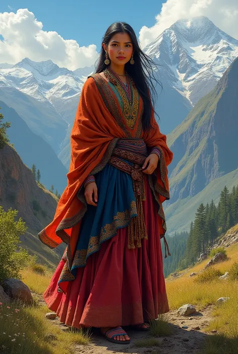 an Andean lady in her traditional clothes