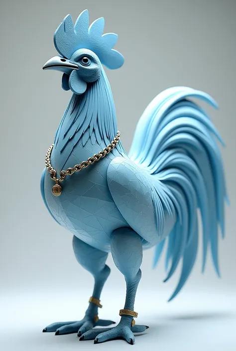 Ge was an image of a fighting rooster but with a streetwear design with a contemporary style and the body of the rooster is of a crystalline design, as if it had been sculpted in ice or diamond, but whose body is not realistic, rather that it looks like a ...