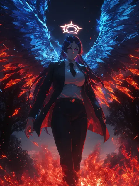 score_9, score_8_up, score_7_up, score_6_up, minamoto no raikou (FATE), long hair, very long hair, purple eyes, purple hair, parted bangs, thick eyebrows, mature female, (skindentation:1.2), (thick:1.2), BREAK (perfect hands, perfect anatomy), beautiful de...