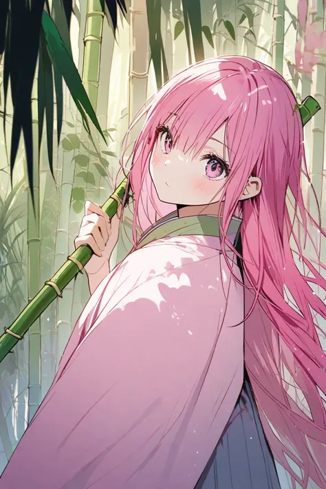 The girl with the pink hair that came out of the bamboo