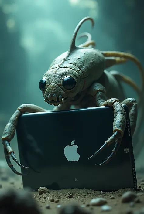 anomalocaris behind an ipad