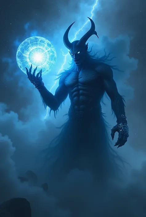 Shadow Fiend is a demon of blue fog in the galaxy and on his right hand he has an infinity glove and holds the epicenter of a powerful energy ball endowed with intelligence