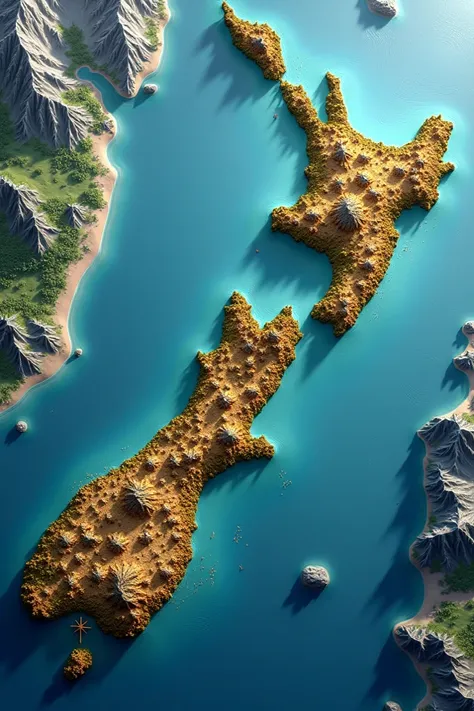 New Zealand relief map