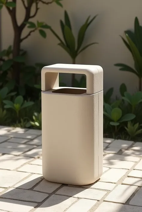 Outdoor trash can with resistant materials,  with a minimalist design that reflects Yucatecan culture 