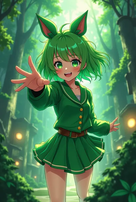 anime  in green