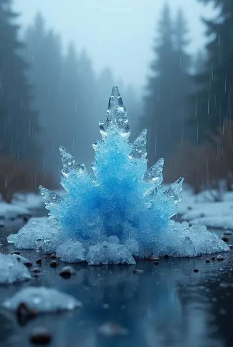 Image of an icy palette with a rainy day background