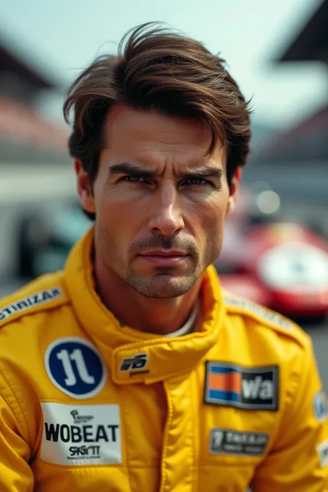 Tom Cruise dressed as Ayrton Senna 