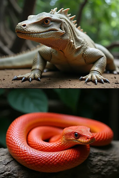 komodo dragon normal photo and Red Chilli dragon Snak normal photo