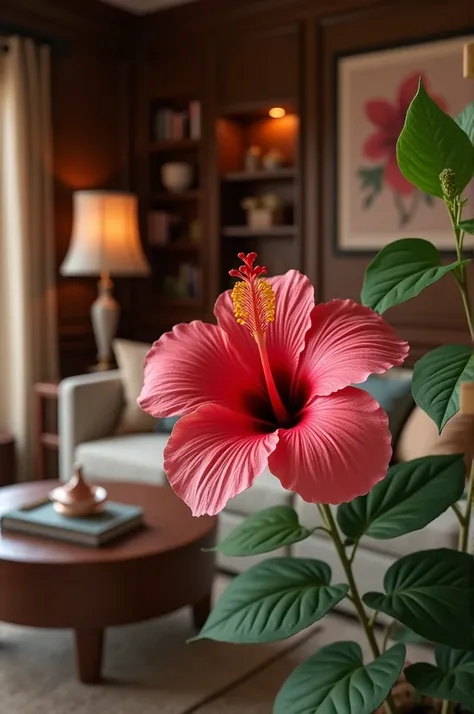 Beautiful sitting room with hibiscus flower 