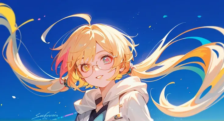 (score_9,score_8_up,score_7_up)，NCAAOO33,1 Girl, glasses，blond，Golden pupil，anime,ask，beauty，Colorful，masterpiece,  the best quality,,  Intricate Details , Perfect,  golden ratio composition ,  8k resolution,  high resolution, beautiful,  Vibrant Pastel Co...