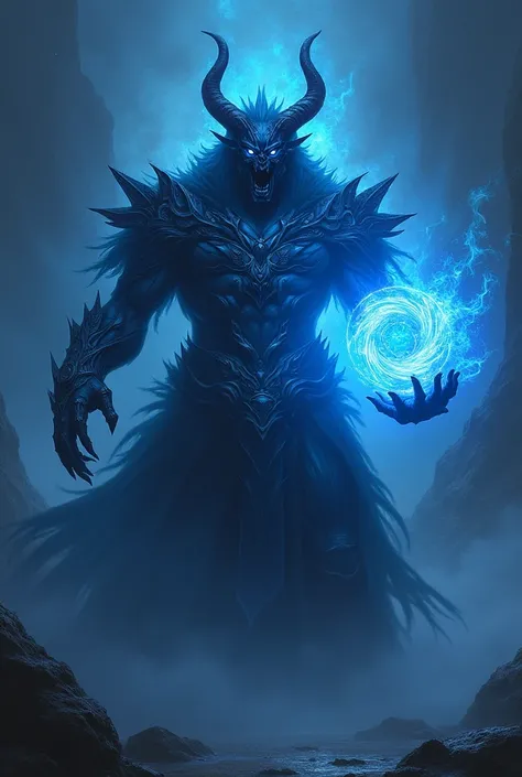 Shadow Fiend is a blue fog demon in the ,  galaxy on his right hand, he has an infinity glove , and he also keeps the epicenter of a powerful energy ball and he puts the epicenter into a glove 