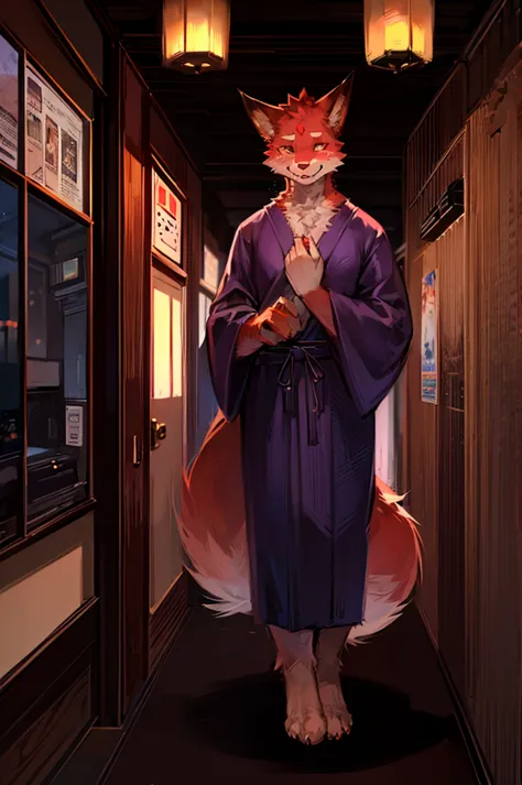 fox、beastman、male、male性、 tall、adult、one person、thread、 has narrow eyes、cheerful personality、kansai dialect、 casual、 clothes that...