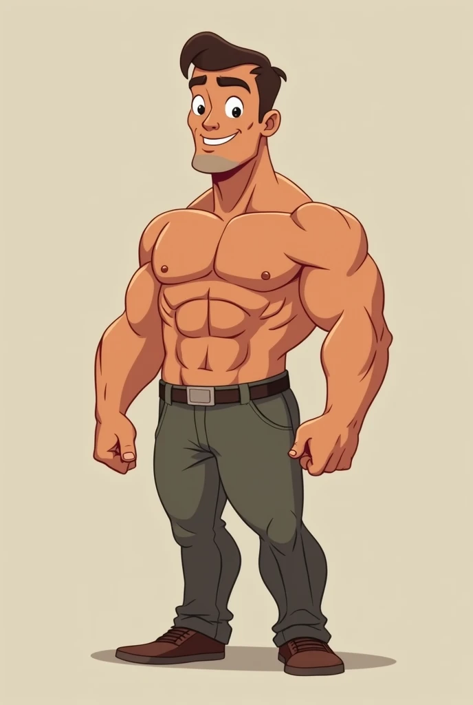 CONCISE 2D ANIMATION OF SLIGHTLY MUSCLED MAN