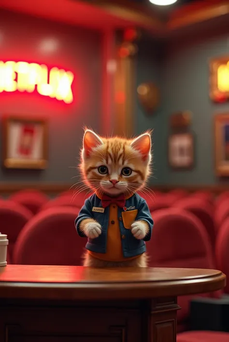 Adorable kitten movie worker selling Netflix 