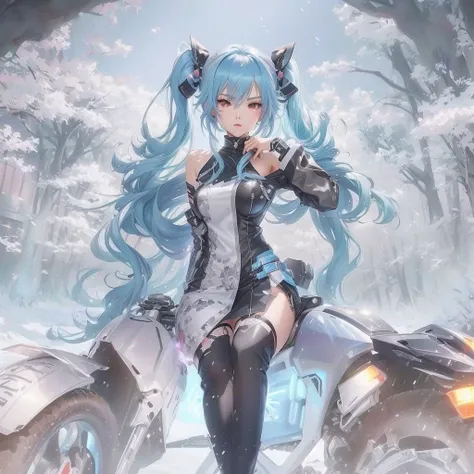 anime girl with blue hair and black outfit sitting on a motorcycle, anime style 4 k, anime art wallpaper 4k, anime art wallpaper 4 k, anime art wallpaper 8 k, badass anime 8 k, very beautiful anime cat girl, best anime 4k konachan wallpaper, 4k anime wallp...