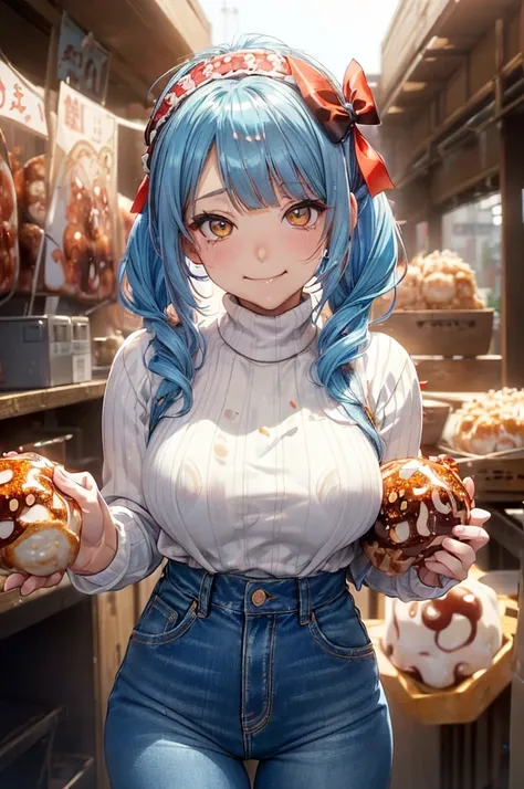 (A girl eating delicious takoyaki:1.5)、(anime style:1.7)、(symmetrical:1.5), looking for something in an absurd ,  super detailedな,(In 8K:1.3),Masseter muscle area,(masterpiece:1.2)、( best quality)、4K、 super detailed、(Movement Structure:1.4)、( Shining Light...