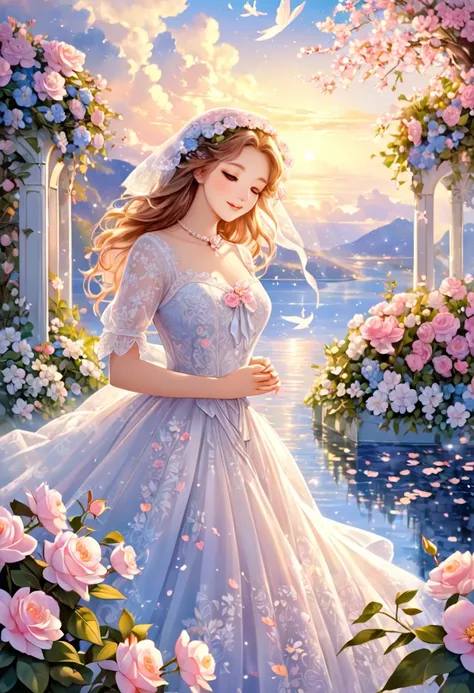 The image of a lover long ago, a lovely face in a dream, eternal beauty, memories without hurry, romantic dreams, bright and fresh memories, the best image quality.