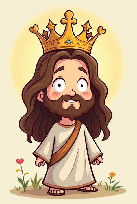 Cartoon of Jesus with a cute crown