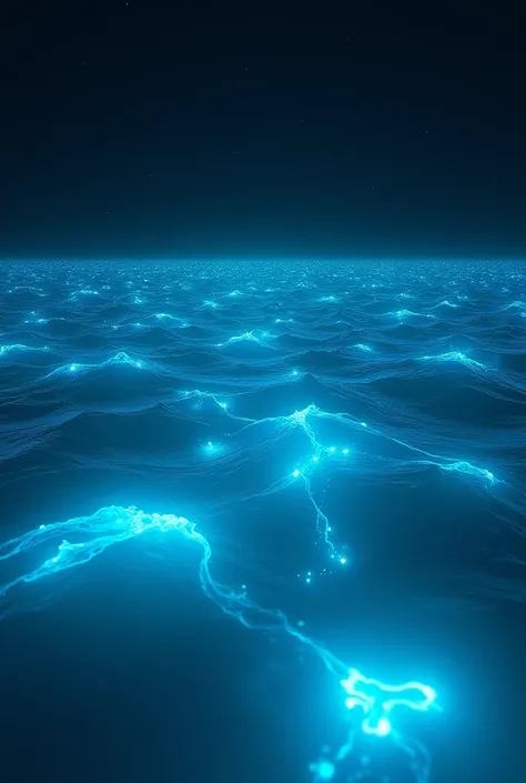  glowing ocean at night as the background

