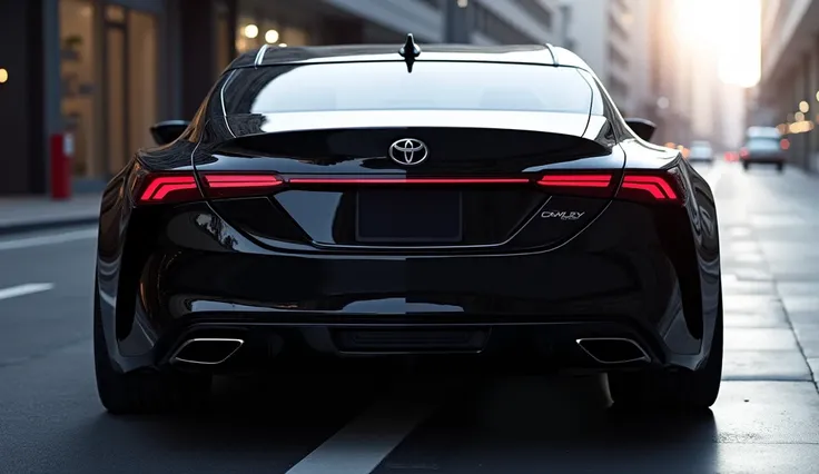 2025 Toyota Camry gleamy black exterior back view 