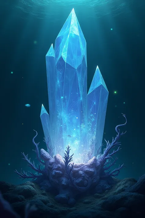  crystal, Dark Background ,Under the sea