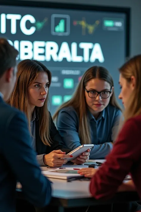  A group of people training in the management of fire monitoring platforms  , platform how to satifo .  In the background of the image a text ITC Riberalta the source of the text that is New Times Roman and that is visible 