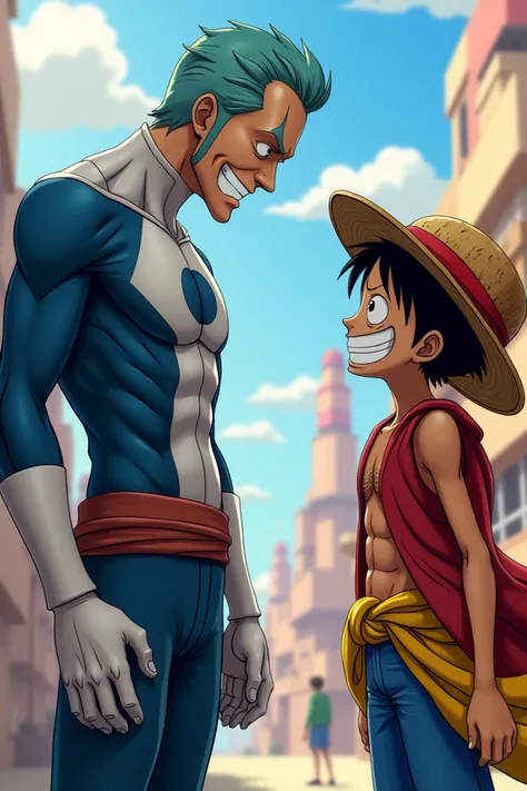 Reed Richard saludando a Monkey D. Luffy