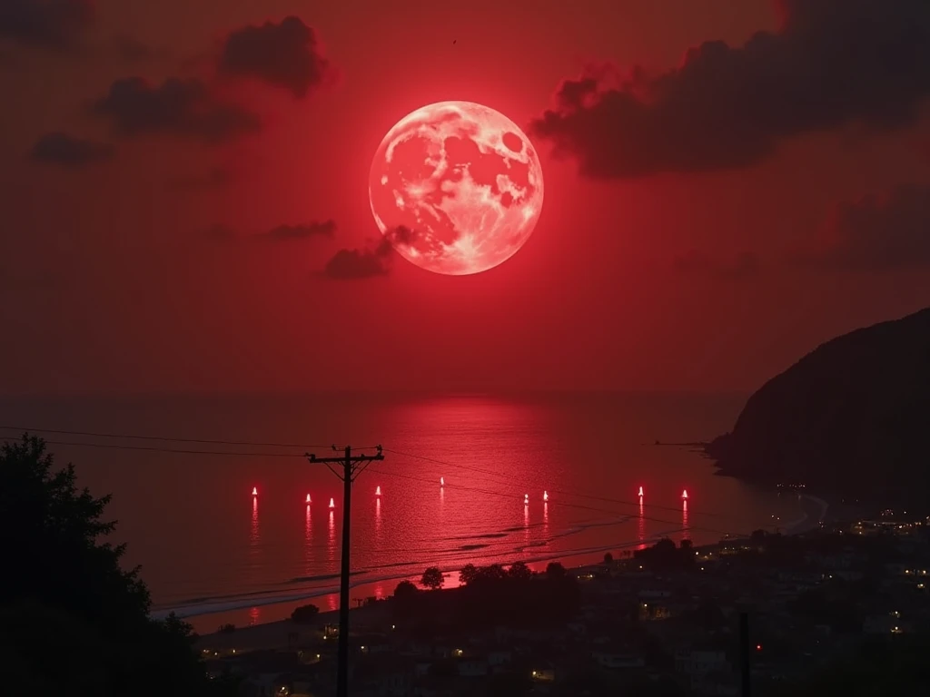 The coastal town is bathed in the soft remnants of red as the blood moons power fades. The vampiresses gather to perform a restoration ritual, their glowing forms creating an ethereal circle of light against the dark, healing the land and renewing its stre...