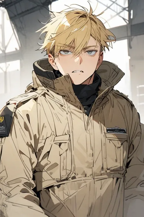 blond man short air military 