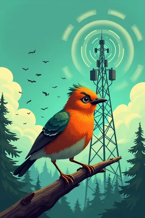 **Prompt for YouTube Thumbnail:**  

"**Is Fast Internet Harming Birds?**  
Bright and engaging design with the following elements:  
- A worried bird perched on a branch with a 5G tower in the background.  
- Radiating signal waves coming from the tower. ...