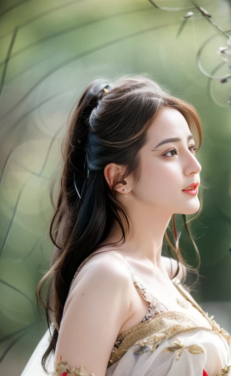 (( Gestures, 8k,  masterpieces : 1.3)), Point of Interest: 1.2, Perfect Body Beauty: 1.4, bottom: 1.2, (( Layered Hairstyle)), ( Wet Clothes : 1.1), (rain, road:1.3), ( boobs: 1.2), (Hanfu: 1.2), Bare shoulders, Bare legs,  Highly detailed face and skin , ...