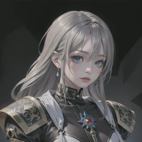  Close-up of a Man with a Sword in a Dark Room,  Zodiac Knight Portrait of a Girl , vivid RPG portrait , Portrait Article Female ,  Inspired by Li Chevalier ,  Portrait of a female paladin ,  close-up of a woman holding a sword in a feminine ,  Shadowverse...