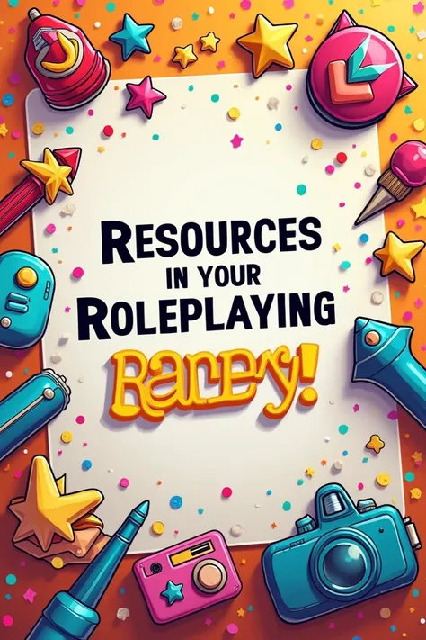 Banner, with some ,  shooting stickers and written WE SELL RESOURCES FOR YOUR ROLEPLAY 