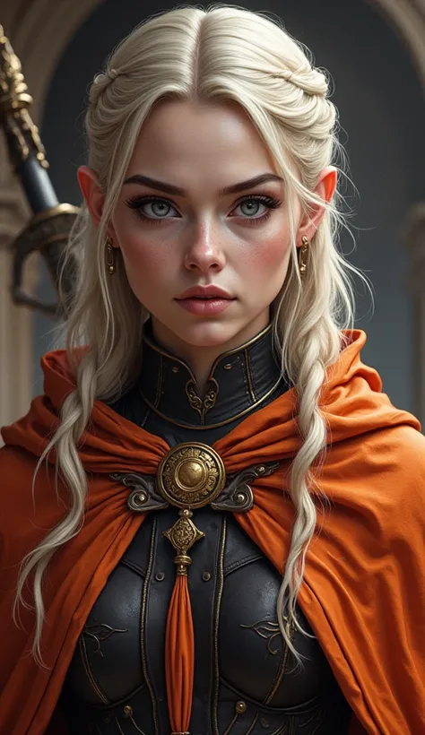 fantasy art, dnd art, RPG art, wide shot, (masterpiece: 1.4) a (portrait: 1.3) intense details, highly detailed, photorealistic, best quality, highres, portrait a Daenerys Targaryen(fantasy art, Masterpiece, best quality: 1.3), intense details facial detai...