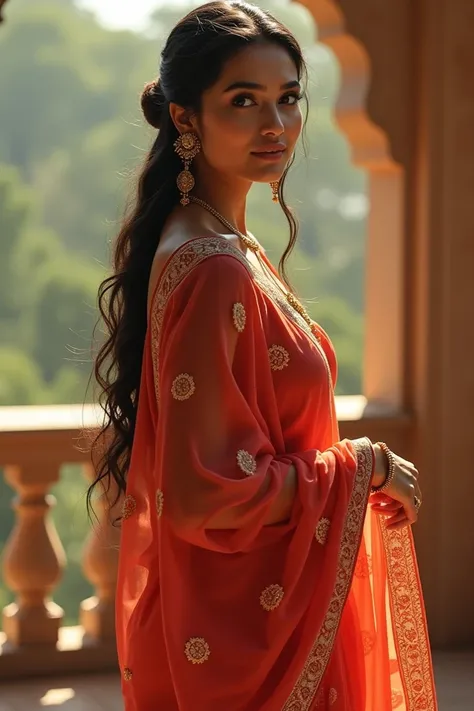 A woman wearing saree