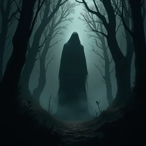 profile picture of a terrifying shadow standing in the middle of a dark forest