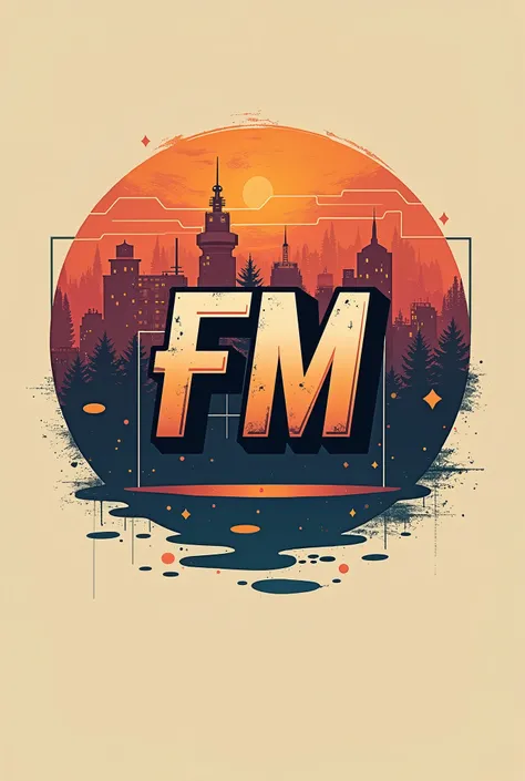 Logo instagram profile about fm radio station design for 70s 80s 90s sounds
