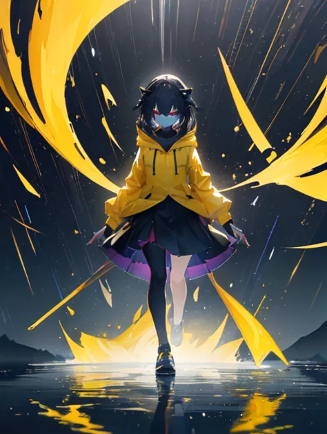 ((( little nightmare )))　((six))　 girl　 she is wearing a yellow raincoat 　 yellow hooded raincoat 　 she's wearing a hood 　 can't...