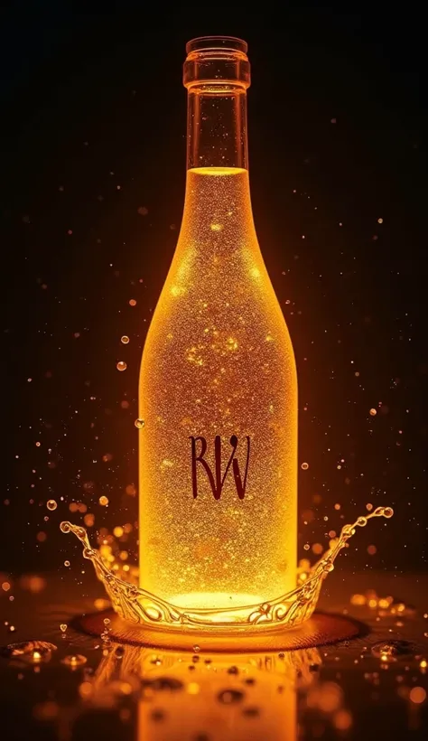 Logo with Water Droplets:

Prompt: “Wine bottle logo or RW logo glowing with soft golden light, surrounded by soft water droplets. The droplets should gently move and shimmer around the logo, creating a serene, fresh, and luxurious effect.”