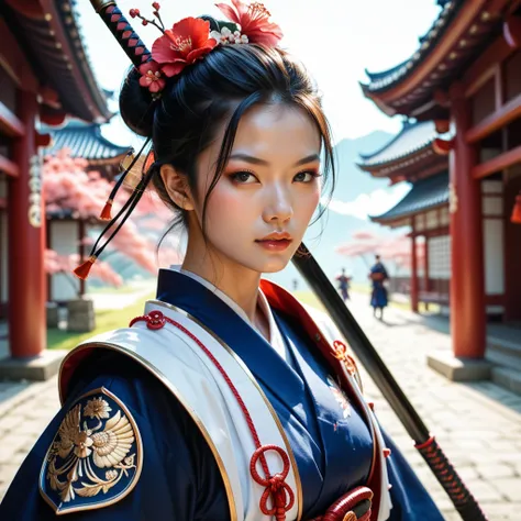 beautiful Japanese woman,Armament,Warrior Race, during combat ,beautiful,Modern Combat