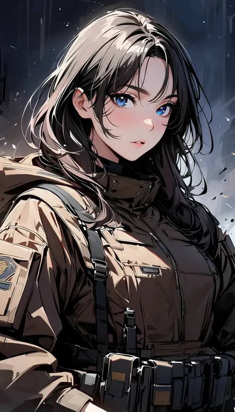 (masterpiece, Highest quality:1.2), 1 Girl, alone, holding gun, beautiful girl, soldier girl, military attire, (detailed face, detailed eyes, beautiful eyes)