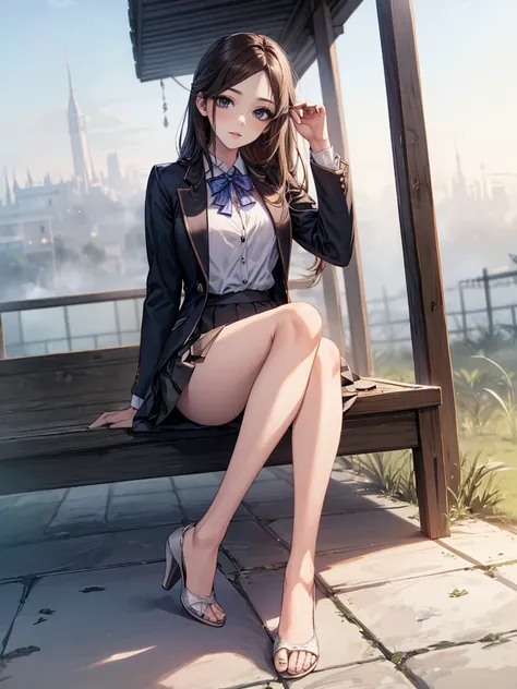 (1girl, masterpiece:1.5),(best quality, highest quality, Highest Resolution, ,Detailed depiction,Detailed Images:1.3),((whole body from toes to head, Including face)), 4K,Beautiful woman, ((High heels)),slender anime girl, Age 25,(,slender girl, European:1...